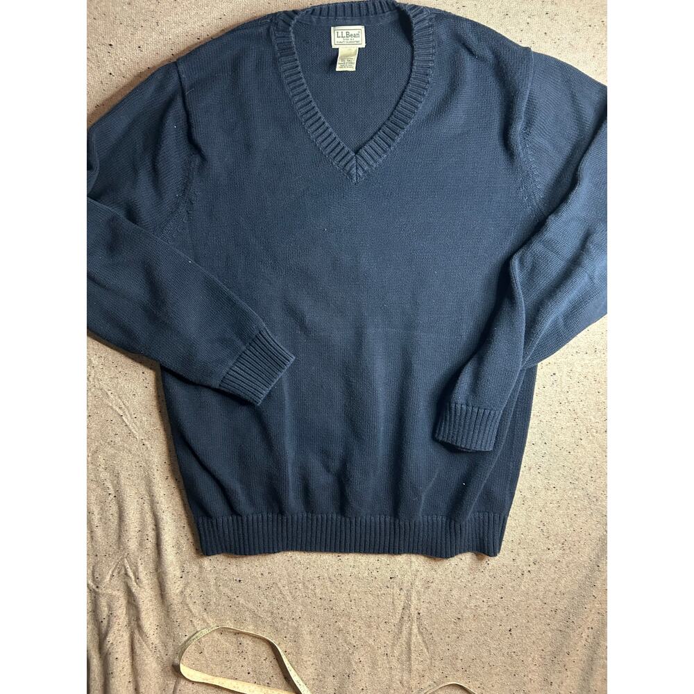 Vintage LL Bean V-Neck Cotton Sweater XL Tall